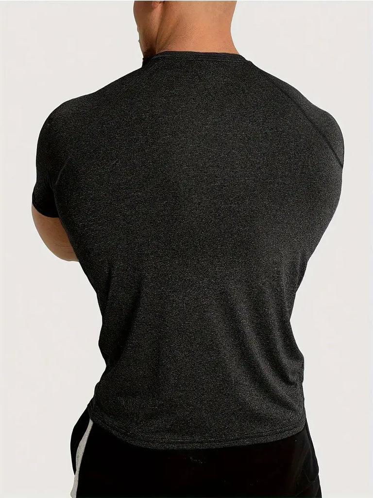 Mens Solid Color Stretch T-Shirt