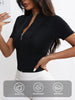 Women's Slim Fit Sports Jacket, Short Sleeve Yoga Top