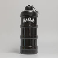 Portable Multi-Layer Protein Shaker Bottle with Storage Compartments
