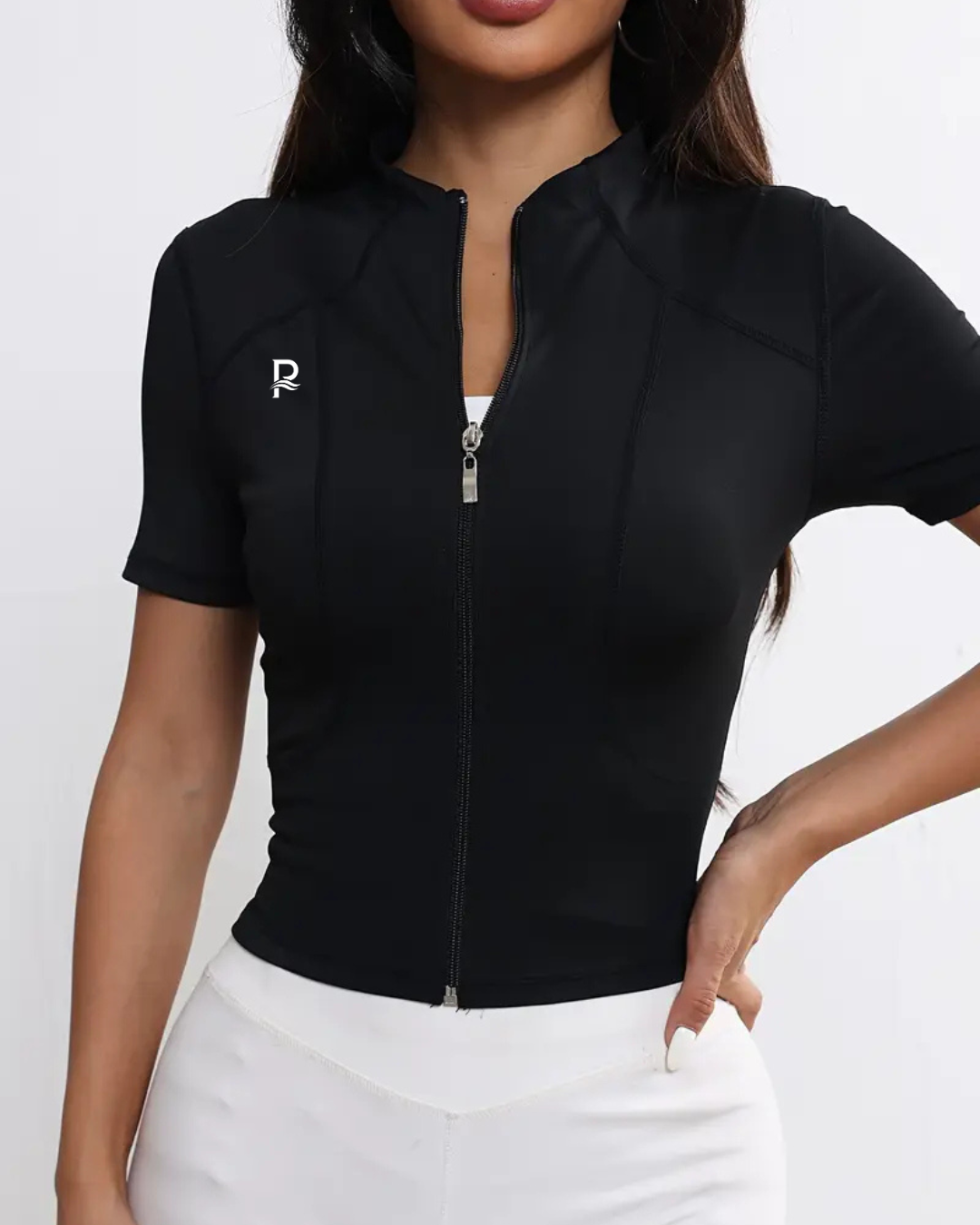Women's Slim Fit Sports Jacket, Short Sleeve Yoga Top