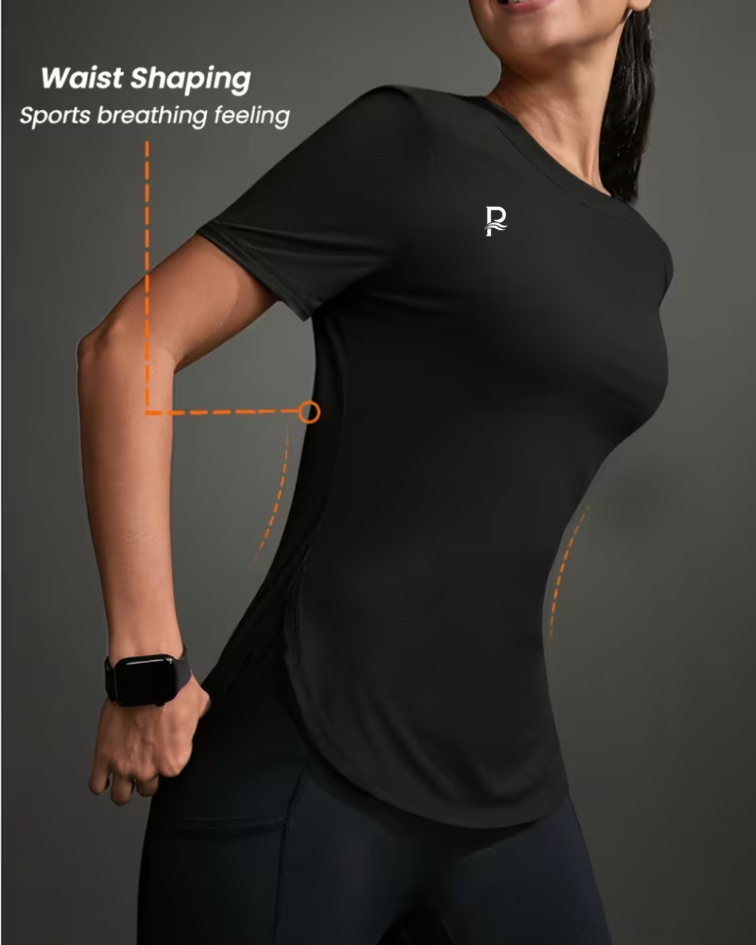 Women's Mesh Breathable Yoga T-Shirt, Sports Running Short Sleeve Fitness Top