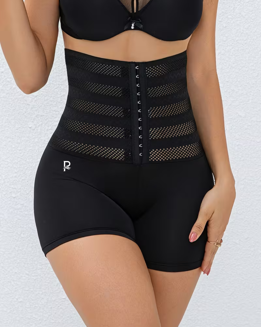 High-Waisted Tummy Control Shaping Leggings with Front Zipper Workout Shorts