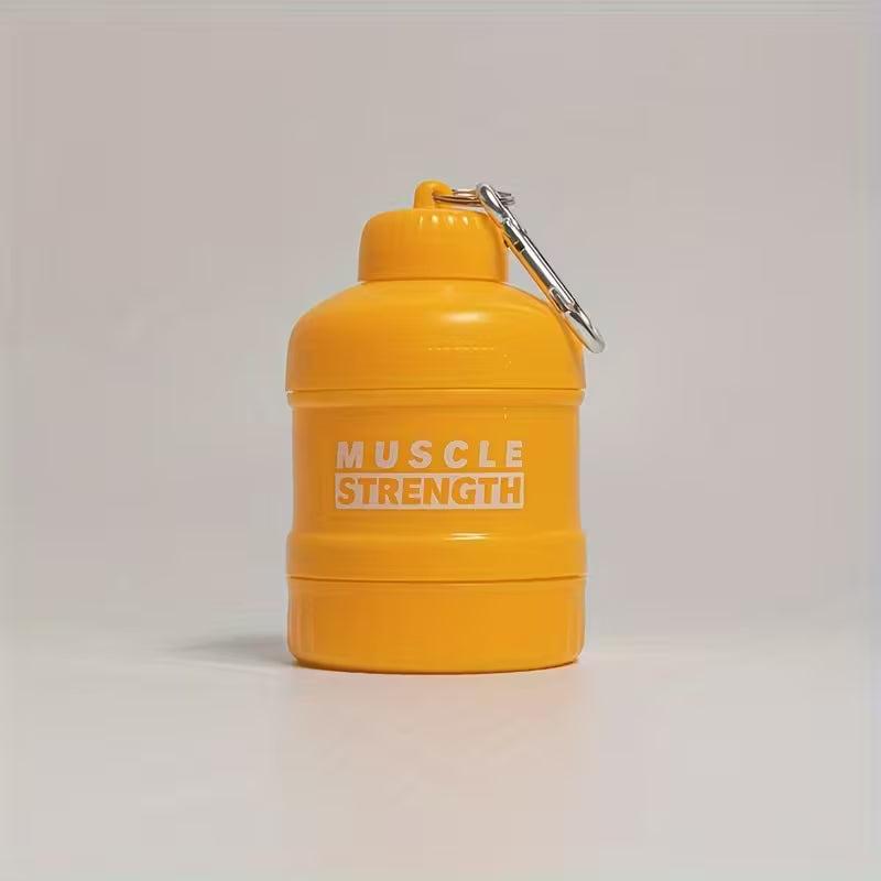 Portable Multi-Layer Protein Shaker Bottle with Storage Compartments