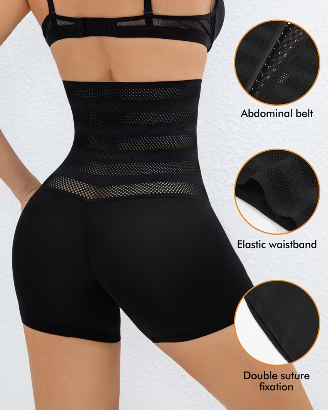 High-Waisted Tummy Control Shaping Leggings with Front Zipper Workout Shorts
