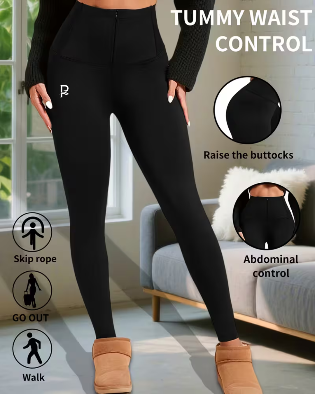 2-Piece High-Waisted Camouflage Leggings with Side Pockets