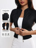 Women's Slim Fit Sports Jacket, Short Sleeve Yoga Top