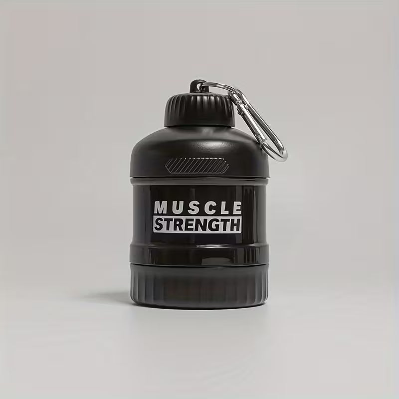 Portable Multi-Layer Protein Shaker Bottle with Storage Compartments