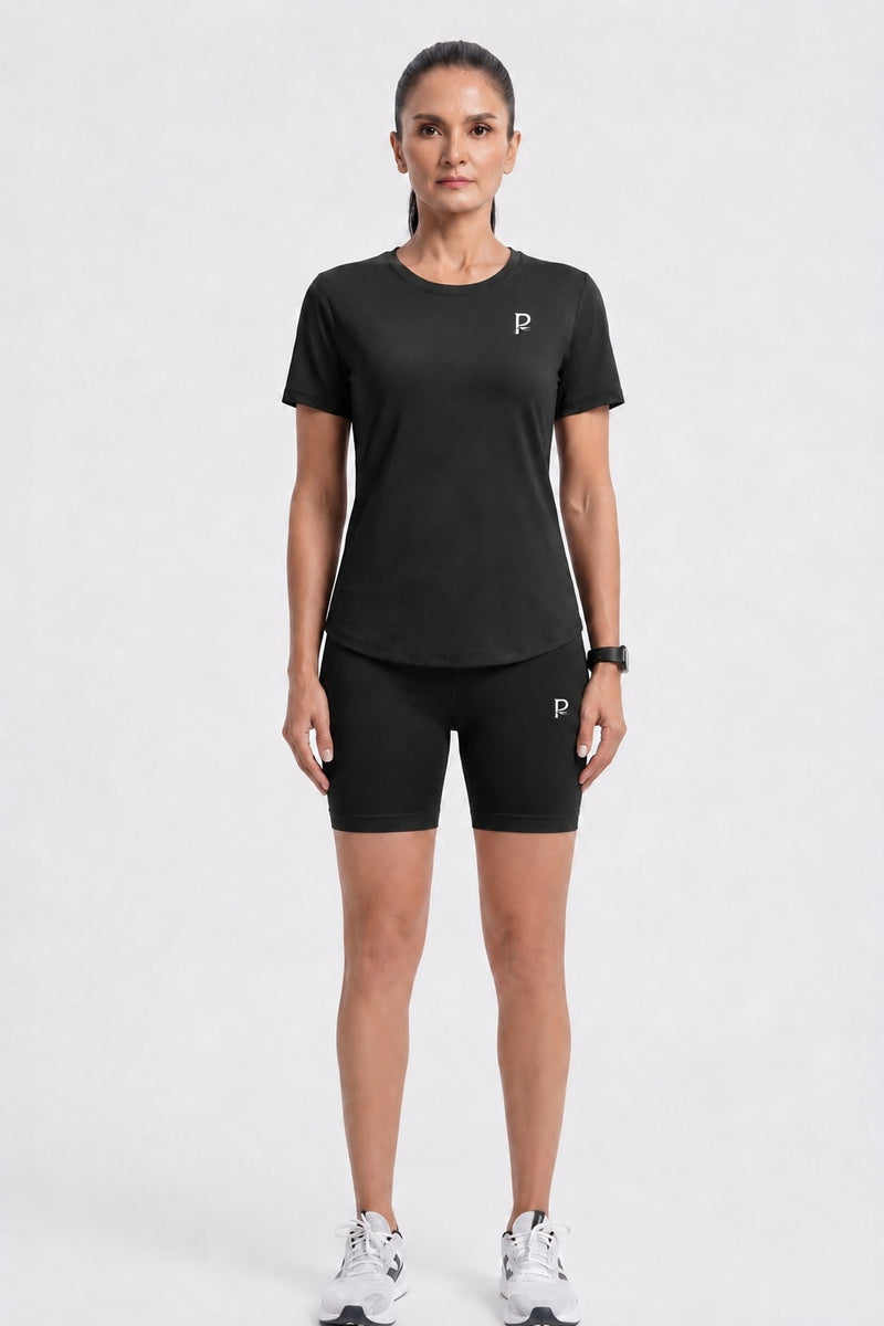 Pair of Workout Tee and Slimming Shorts