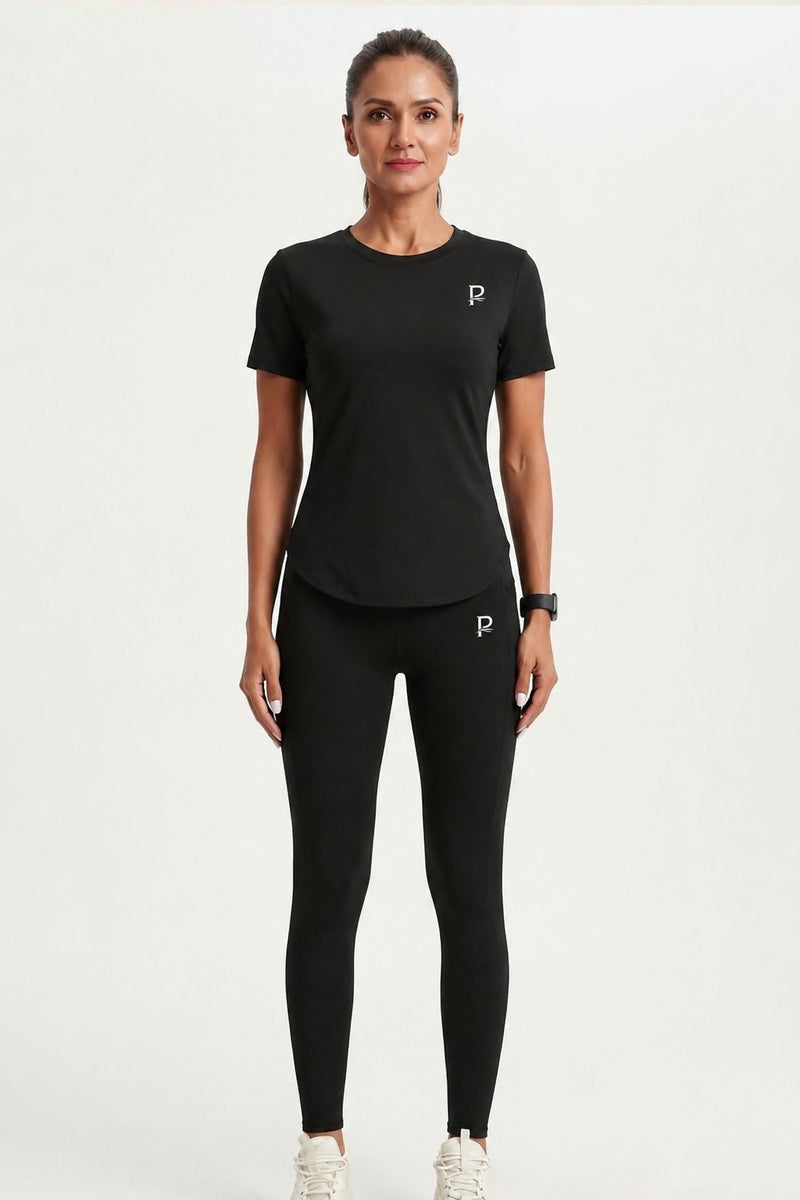 Pair of Workout Tee with Slimming Leggings