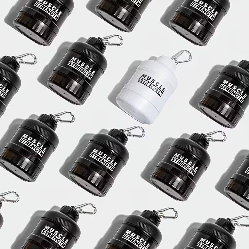 Portable Multi-Layer Protein Shaker Bottle with Storage Compartments