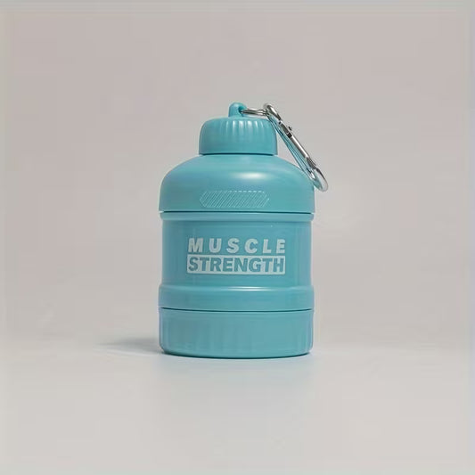 Portable Multi-Layer Protein Shaker Bottle with Storage Compartments