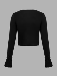 Snap-Front Slim Crop Top