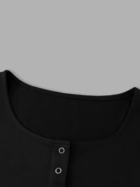 Snap-Front Slim Crop Top